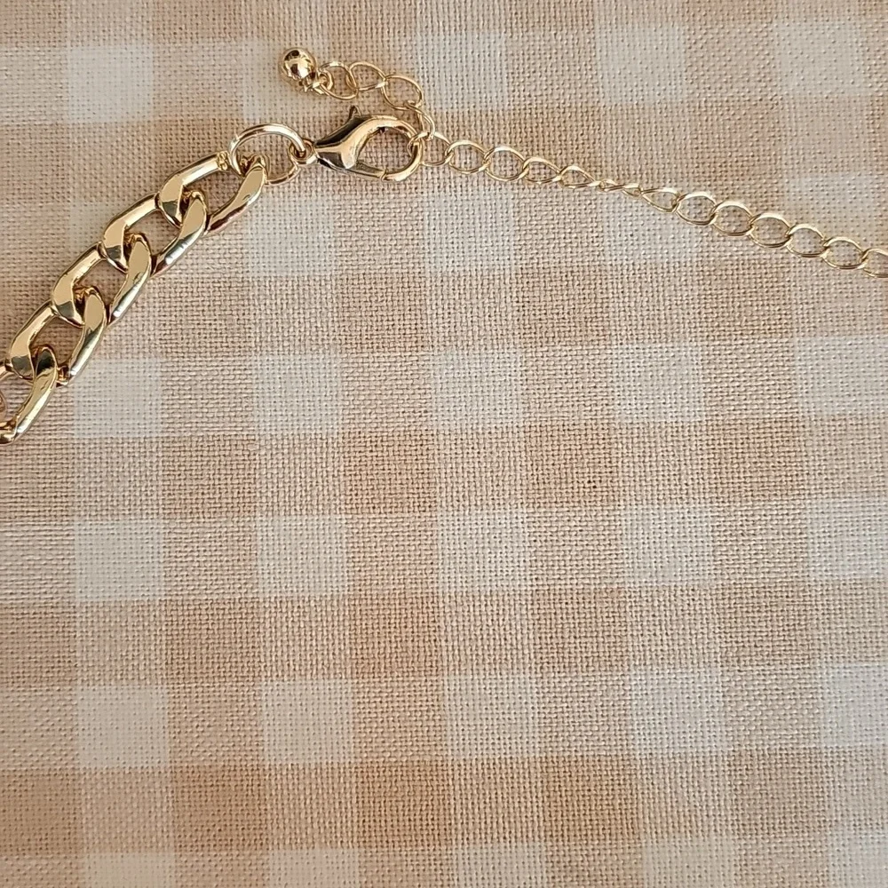 Costume Jewelry Womens OS White Daisy Floral Necklace Rhinestone Gold Accents - Picture 2 of 4